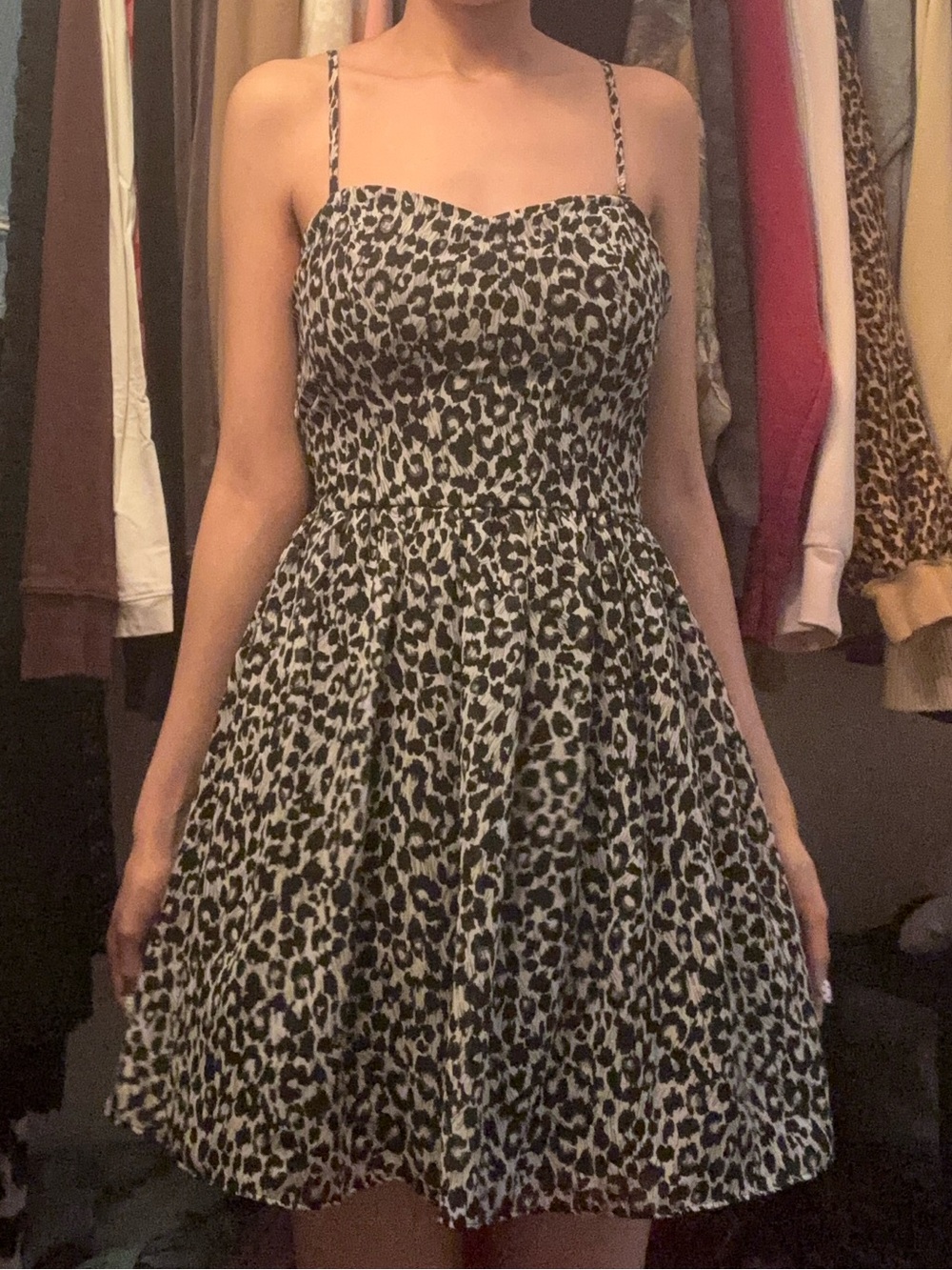 size small forever 21 grey and black leopard print dress